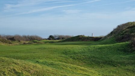 View of the High lighthouse from the golf course at Berrow